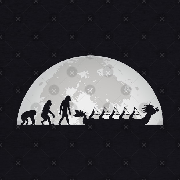 Dragon Boat Racing Team Evolution Moon by Shirtbubble